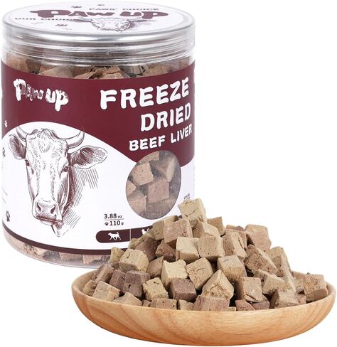 Freeze Dried Dog Treats, Grass Fed Beef Liver, Raw Single-Ingredient, High-Protein, Human Grade Bite-Sized Pieces Pet Treats, All Natural, 3.8 oz in Kuwait