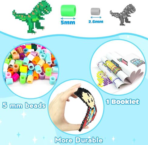KIFHCMPR 5MM FUSE BEADS KIT -72 COLAL CRAFT مجموعة من أجل KID.FUSE حبات مع Pegboards ، وأوراق الكي والملحقات ، و FUSE BEADS 4 صناديق ، وحرف فنية DIY ديكور عيد ميلاد هدية عيد ميلاد للبنات in Saudi Arabia