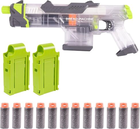 Transparent Bread Machine Launcher Dart Blaster Pistol Toy Set for Boys Nerf Gun for Boys Gift Green in Saudi Arabia