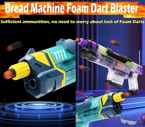 Transparent Bread Machine Launcher Dart Blaster Pistol Toy Set for Boys Nerf Gun for Boys Gift Green in Saudi Arabia
