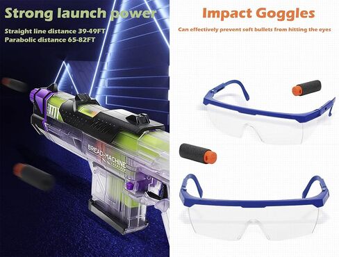 Transparent Bread Machine Launcher Dart Blaster Pistol Toy Set for Boys Nerf Gun for Boys Gift Green in Saudi Arabia