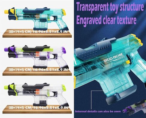 Transparent Bread Machine Launcher Dart Blaster Pistol Toy Set for Boys Nerf Gun for Boys Gift Green in Saudi Arabia