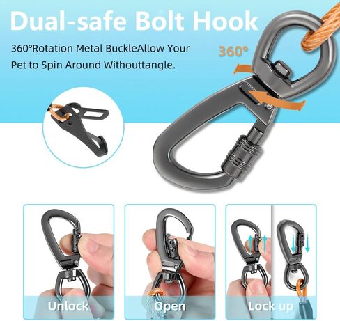 Miaochuai 3-in-1 Dog Car Car Belt Sharness | مقود كابل الصلب المضغ المضغ مع مشبك الشقوق ومقطع | ضبط سلامة السيارات للكلاب الصغيرة والمتوسطة والكبيرة (الأخضر ، 32 بوصة/80 سم) in Kuwait