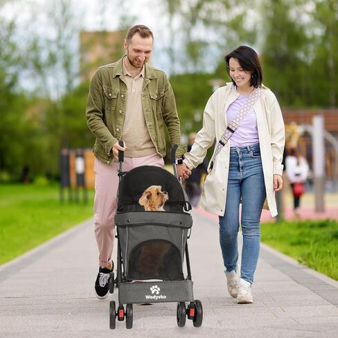 Pet Stroller for Large Dogs,Up to 33LBSs Pet Pram Adjustable Handle, Folding Dog Buggy, XXL Storage Double Pet Pram for Cats in Saudi Arabia