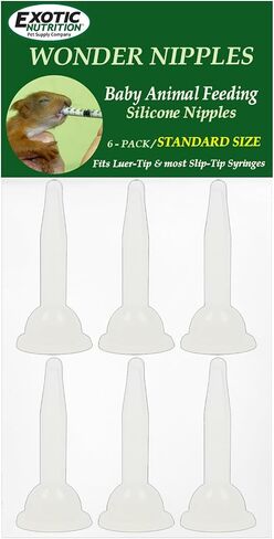 Wonder Nipple - Nursing Nipple for Baby Animals - Handfeeding Baby Squirrels, Sugar Gliders, Hedgehogs, Guinea Pigs, Racoons, Prairie Dogs, Opossums, and More! (Standard) in Saudi Arabia