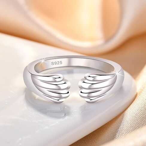 925 Sterling Silver Paw Hug Ring قابلة للتعديل | الكلب paw طباعة حلقة الحيوانات الأليفة هدية المجوهرات in Kuwait