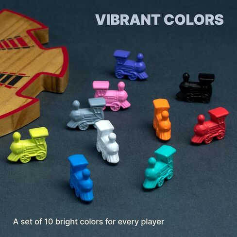 Set of 10 Metal Mexican Train Trains – Mexican Train Accessories for Classic Domino Game – Mexican Train Game Pieces for Mexican Train Dominoes in Kuwait