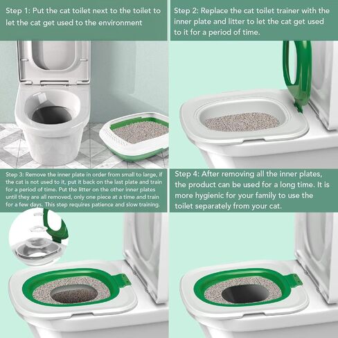 Cat Toilet Training Kit, Reusable Teach Kitty to Use Toilet, Removable Pet Toilet Training System, Cat Toilet Trainer Urinal for Cats (Blue) in Saudi Arabia