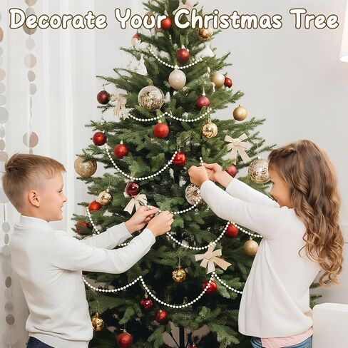 حبات اللؤلؤ ، 6 مم من عاجي ، سلسلة من اللؤلؤ 82 قدم جاللاند لؤلؤة لؤلؤة الشجرة عيد الميلاد حبات حبلا الخزان لفة للحرف اليدوية المركزية الزفاف حفل زفاف شجرة عيد الميلاد شجرة الشجرة in Kuwait