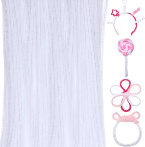 100 PCS Extra Long Long Pipe Cleaners Chenille STEM 6 مم × 24 بوصة أنابيب أنابيب سوداء لوازم الحرف الحرفية in Saudi Arabia