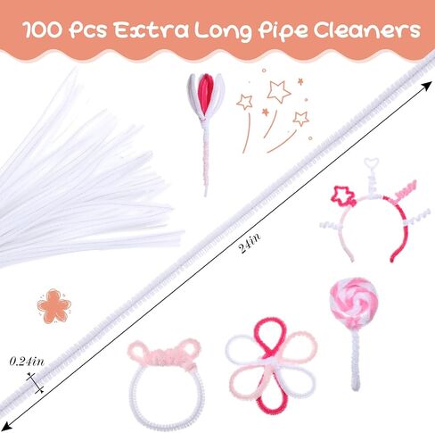 100 PCS Extra Long Long Pipe Cleaners Chenille STEM 6 مم × 24 بوصة أنابيب أنابيب سوداء لوازم الحرف الحرفية in Saudi Arabia