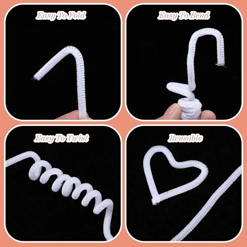100 PCS Extra Long Long Pipe Cleaners Chenille STEM 6 مم × 24 بوصة أنابيب أنابيب سوداء لوازم الحرف الحرفية in Saudi Arabia