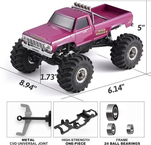BEEZRC FMS 1/24 RC Crawler Smasher FCX24 Monster Truck V2 RTR 4WD 2.4GHz Brushed 8km/h Mini RC Off-Road Truck with LED Lights in Saudi Arabia