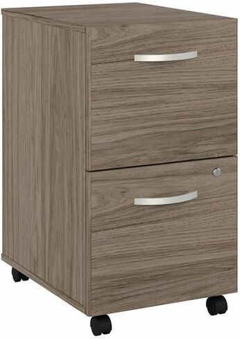 Pemberly Row 2 Drawer Mobile File Cabinet in Modern Hickory - Engineered Wood in Saudi Arabia
