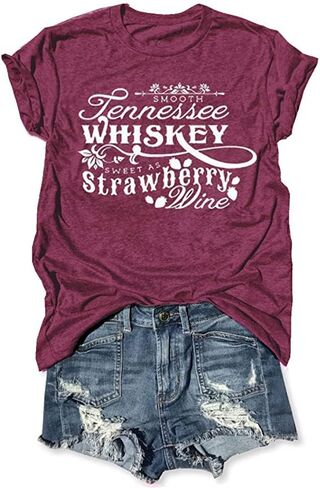 قميص موسيقى الريف للنساء تي شيرت جرافيك عتيق قمصان مطبوعة بأحرف غير رسمية قميص غربي تي شيرت مضحك لحفلات الموسيقى in Kuwait