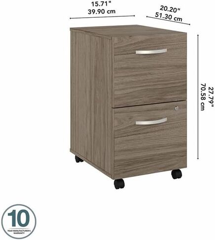 Pemberly Row 2 Drawer Mobile File Cabinet in Modern Hickory - Engineered Wood in Saudi Arabia