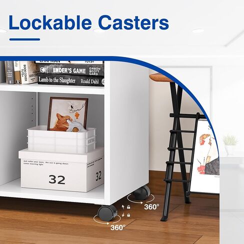 2-Drawer File Cabinet Mobile Filing Cabinet with Lock Lateral File Cabinet Printer Stand with Open Storage Shelves for Home Office (White, Left Drawer) in Saudi Arabia