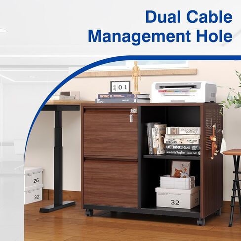 2-Drawer File Cabinet Mobile Filing Cabinet with Lock Lateral File Cabinet Printer Stand with Open Storage Shelves for Home Office (White, Left Drawer) in Saudi Arabia
