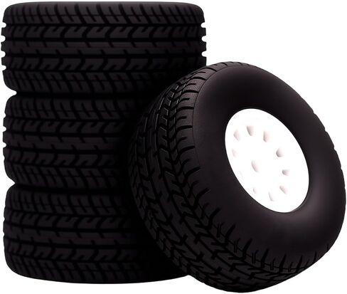Pre Glued Plastic Wheel and Tire Rubber for Arrma Mojave Grom Mega 380 223S BLX Series Upgrade Parts White in Saudi Arabia