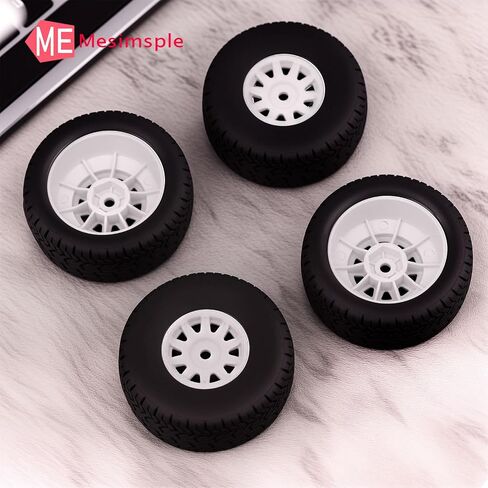 Pre Glued Plastic Wheel and Tire Rubber for Arrma Mojave Grom Mega 380 223S BLX Series Upgrade Parts White in Saudi Arabia
