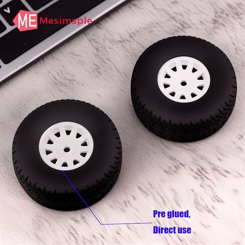 Pre Glued Plastic Wheel and Tire Rubber for Arrma Mojave Grom Mega 380 223S BLX Series Upgrade Parts White in Saudi Arabia