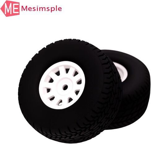 Pre Glued Plastic Wheel and Tire Rubber for Arrma Mojave Grom Mega 380 223S BLX Series Upgrade Parts White in Saudi Arabia