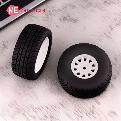 Pre Glued Plastic Wheel and Tire Rubber for Arrma Mojave Grom Mega 380 223S BLX Series Upgrade Parts White in Saudi Arabia