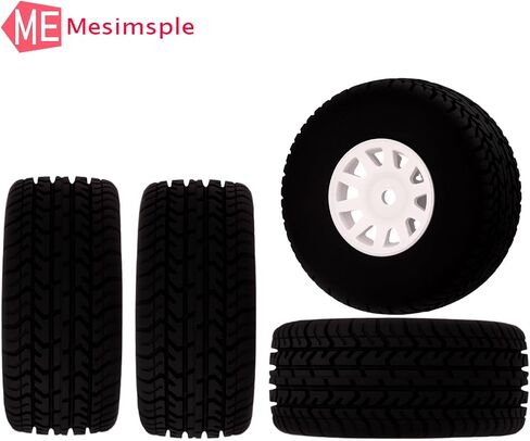 Pre Glued Plastic Wheel and Tire Rubber for Arrma Mojave Grom Mega 380 223S BLX Series Upgrade Parts White in Saudi Arabia