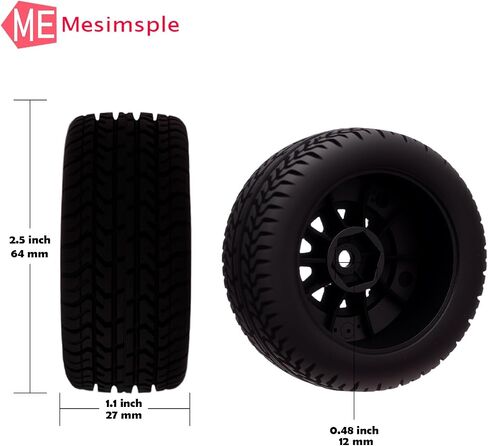 عجلات بلاستيكية مسبقة ومطاط الإطارات لـ Arrma Mojave Grom Mega 380 223S BLX Series Parts White in Saudi Arabia