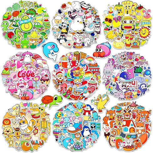 600Pcs Stickers for Kids, Water Bottle Vinyl Waterproof Scrapbook Cute Bulk Pack for Laptop, Skateboard, Computer, Guitar - Mixed Colorful Cool for Teens, Boys, Girls in Kuwait