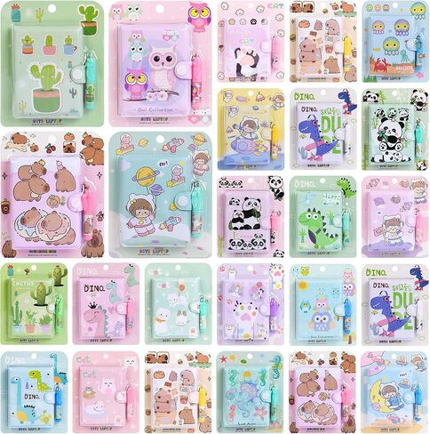 LIYIQ 24 PCS دفتر ملاحظات صغير مع PEN ، MINI Notebook in Pocket ، أجهزة الكمبيوتر المحمولة اللطيفة للبنات أطفال مناسبة لبرنامج دفتر السفر إلى المدرسة الهدايا in Saudi Arabia
