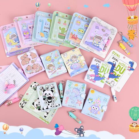 LIYIQ 24 PCS دفتر ملاحظات صغير مع PEN ، MINI Notebook in Pocket ، أجهزة الكمبيوتر المحمولة اللطيفة للبنات أطفال مناسبة لبرنامج دفتر السفر إلى المدرسة الهدايا in Saudi Arabia