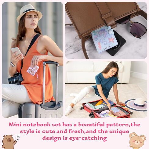 LIYIQ 24 PCS دفتر ملاحظات صغير مع PEN ، MINI Notebook in Pocket ، أجهزة الكمبيوتر المحمولة اللطيفة للبنات أطفال مناسبة لبرنامج دفتر السفر إلى المدرسة الهدايا in Saudi Arabia