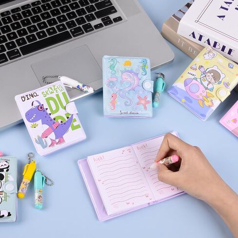 LIYIQ 24 PCS دفتر ملاحظات صغير مع PEN ، MINI Notebook in Pocket ، أجهزة الكمبيوتر المحمولة اللطيفة للبنات أطفال مناسبة لبرنامج دفتر السفر إلى المدرسة الهدايا in Saudi Arabia