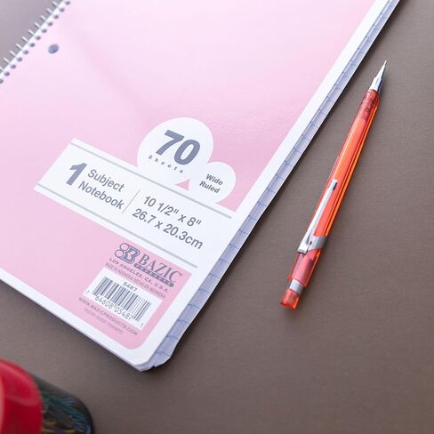 دفتر حلزوني البازيك ، موضوع واحد ، ورقة واسعة الحكم 8 "× 10-1/2" ، 70 ورقة ، دفاتر مجلة شركات لمدرسة المكاتب ، لون الباستيل المتنوع ، 24 عبوة in Kuwait