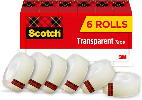 Scotch Transparent Tape with C60 Desktop Dispenser, Versatile, Cuts Cleanly, Engineered for Office and Home Use, 3/4 x 1000 Inches, Boxed, 12 Rolls, 1 Dispenser in Saudi Arabia