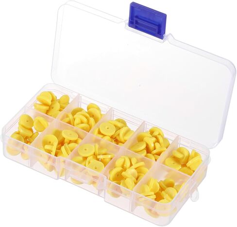 meccanixity 150 pcs ظهور دبوس مطاط قفل ، قفل ظهور دبوس بديل مع حالة تخزين لصنع حرفة شارة القبعة ، واضحة in Kuwait