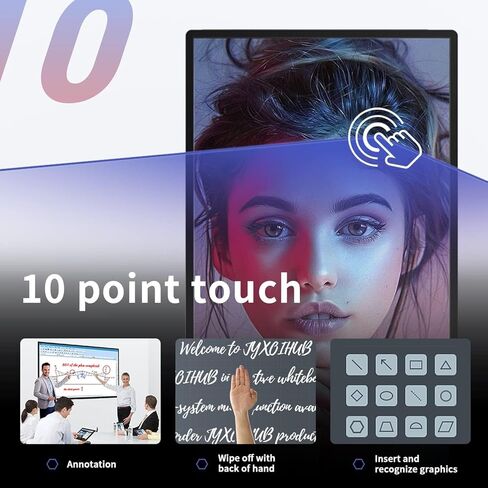 Smart Board ، 49 "لوحة بيضاء رقمية ، لوح ذكي تفاعلي إلكتروني لمكتب الفصل الدراسي ، عكس الشاشة من Android & iOS للتعليق على الهواء الطلق (لوحة فقط) in Kuwait