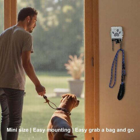 Dog Poop Bag Dispenser Wall Mounted Pet Waste Bags Holder With Hooks And 2 Rolls, Mini All-Weather Doggie Bag Dispenser For Home Inside Or Outside(1 mini dispenser) in Saudi Arabia