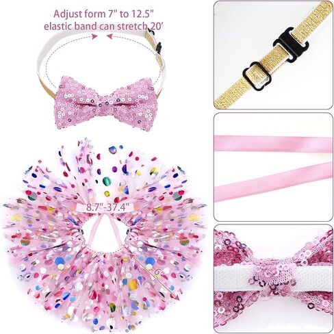 hoyuwak Dog Birthday Party Supplies Girl Dog Birthday Bandana Tutu Set Cute Hat Bow Tie Set for Large Medium Small Dogs in Kuwait