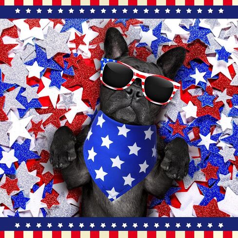 Weewooday 12 Pieces Patriotic Dog Bandanas 4th of July Red and Blue Star Stripe Dog Bandanas Triangle Kerchief Scarf Bibs for Small Medium Large Pet Memorial Independence Day Costume Accessories in Saudi Arabia
