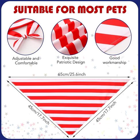 Weewooday 12 Pieces Patriotic Dog Bandanas 4th of July Red and Blue Star Stripe Dog Bandanas Triangle Kerchief Scarf Bibs for Small Medium Large Pet Memorial Independence Day Costume Accessories in Saudi Arabia