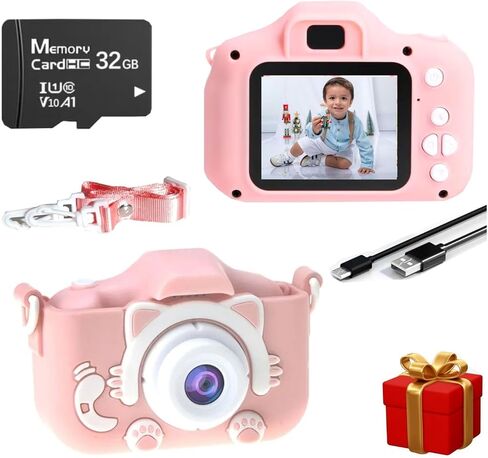 Kids' Digital Camera 48MP with HD Video Recording Games and MP3 Music, Fun Toy Camera for Children Under 13 Years Old, Birthday Christmas for Boys and Girls (Pink) in Saudi Arabia