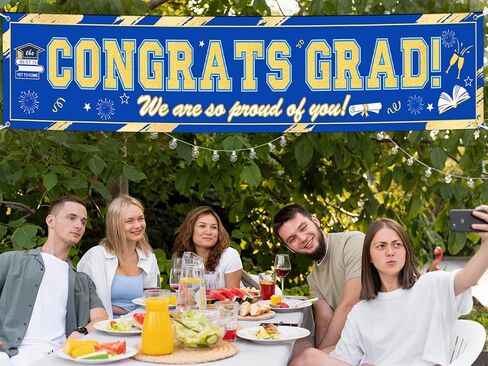 45 قطعة لافتة تخرج 2024، لافتة تهنئة التخرج مع بالونات التخرج، لافتة تخرج فئة 2024 ديكورات، ديكورات خارجية للتخرج، مستلزمات حفلات التخرج الجامعية، أحمر وأبيض وأزرق in Kuwait