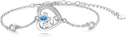 POPKIMI Sterling Silver Cute Animal Link Bracelet Wolf/Frog/Sea Turtle Bracelet for Women Girls Birthday Jewelry Gifts in Kuwait