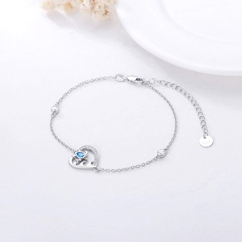 POPKIMI Sterling Silver Cute Animal Link Bracelet Wolf/Frog/Sea Turtle Bracelet for Women Girls Birthday Jewelry Gifts in Kuwait