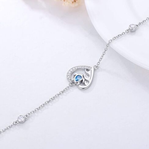 POPKIMI Sterling Silver Cute Animal Link Bracelet Wolf/Frog/Sea Turtle Bracelet for Women Girls Birthday Jewelry Gifts in Kuwait