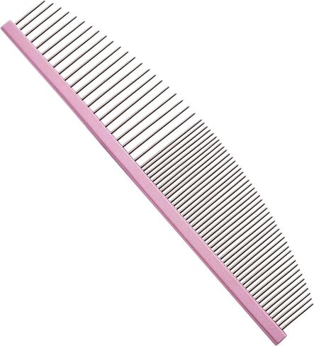 6.5 Inch Professional Crescent Coarse Grooming Pet Comb Lightweight Wide/Fine Tooth Butter Comb for Dogs & Cats Removing Tangles, Knots,Flea,Undercoat,and Excess Hair, Rounded Corners Design for Safe in Saudi Arabia