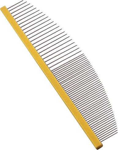 6.5 Inch Professional Crescent Coarse Grooming Pet Comb Lightweight Wide/Fine Tooth Butter Comb for Dogs & Cats Removing Tangles, Knots,Flea,Undercoat,and Excess Hair, Rounded Corners Design for Safe in Saudi Arabia