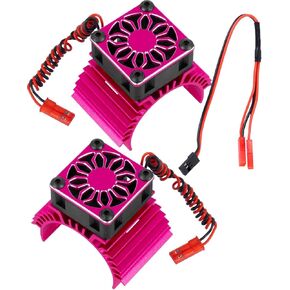 RC Heat Sink 36mm 14000rpm Motor Fan w/4.8V-8.4V Cooling Fan fit 3660 3670 3650 550 540 Brushless Engine Motor Update Parts for 1/10 Slash Arrma SCX10 Trx4 RC Car Truck Buggy Crawler,Titanium
